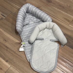 Gray Striped Baby Car Seat Insert
